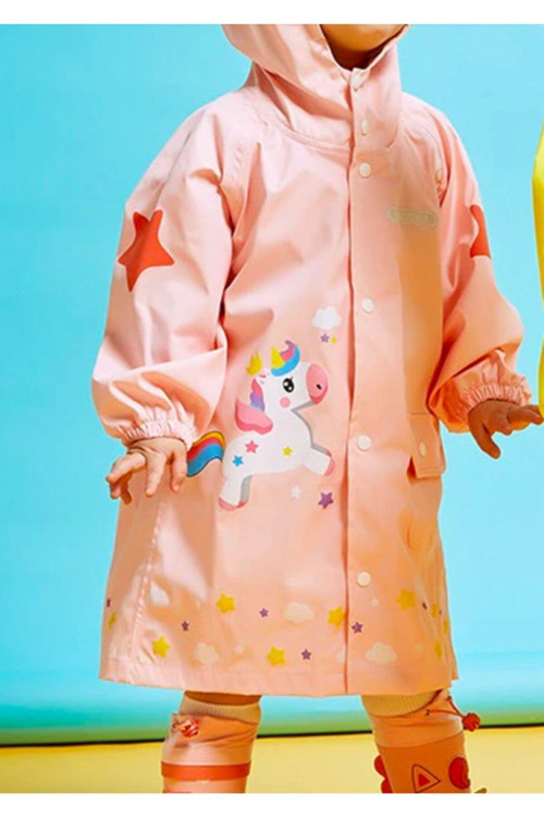 Unicorn Somon Pembe 3d Su Geçirmez Yağmurluk