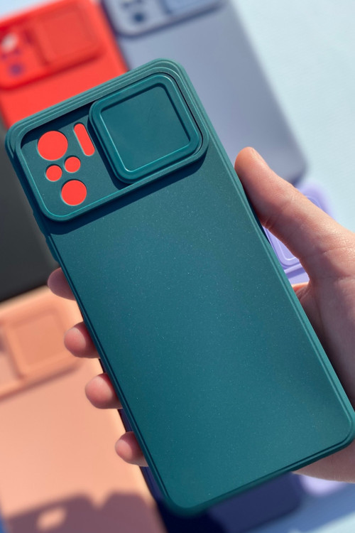 Xiaomi Redmi Note 10 Uyumlu Kamera Sürgülü Silikon Kılıf