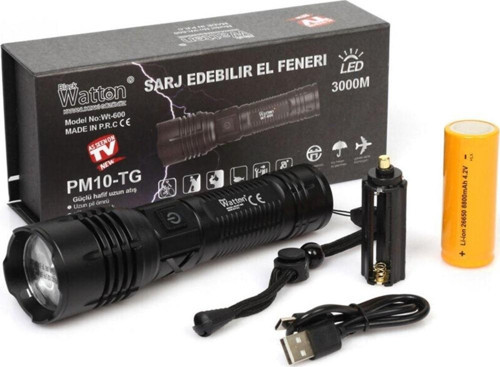 3000 Lümen Güçlü El Feneri Wt-600