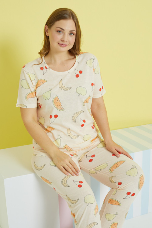 Curve Büyük Beden Battal Boy Örme Pijama Takımı