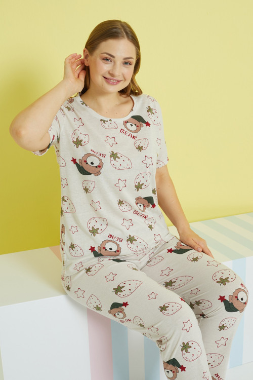 Curve Büyük Beden Battal Boy Örme Pijama Takımı