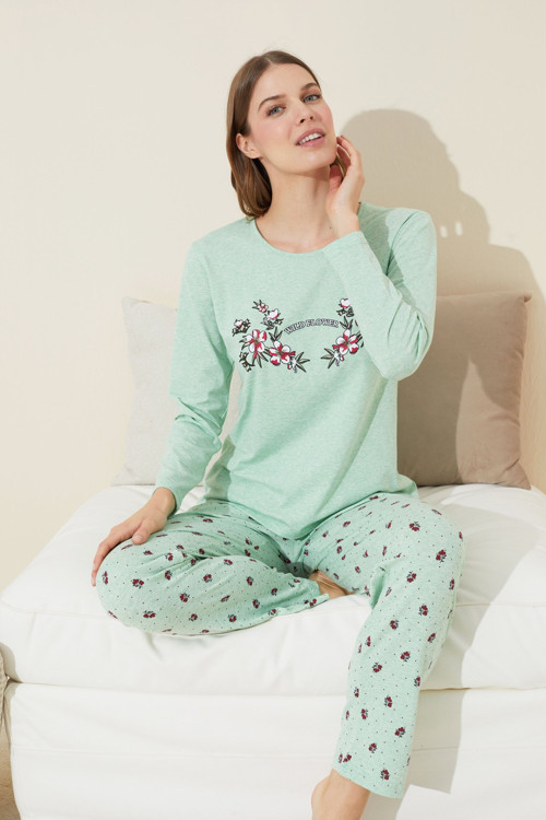 Pamuklu Örme Pijama Takım 24240119