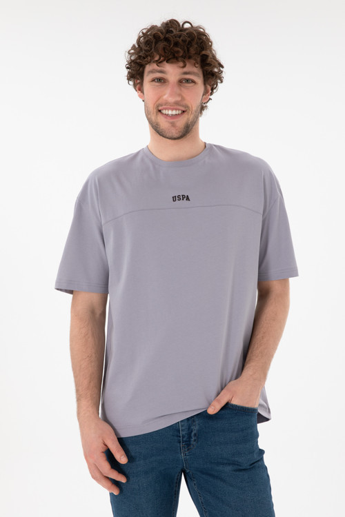 Erkek Comfort Fit Bisiklet Yaka Gri Tişört 50306017-VR024
