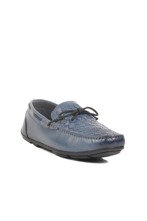 Mavi Hakiki Deri Erkek Günlük Ayakkabı Loafer 2Y0173-163