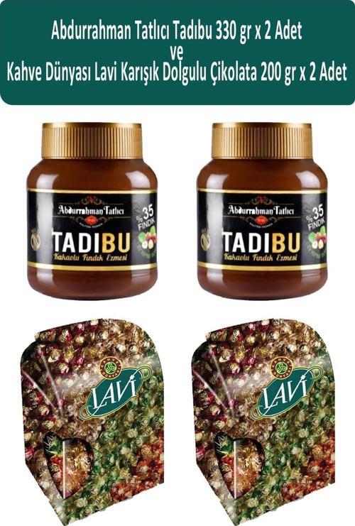 Tadıbu 330 gr x 2 Adet ve Kahve Dünyası Lavi Dolgulu Çikolata 200 gr x 2 Adet