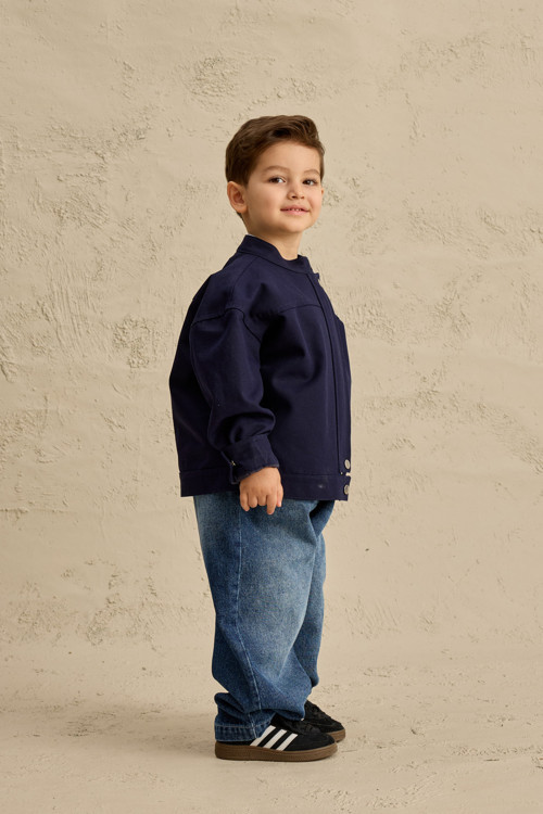 Oversize Kanvas Ceket Lacivert