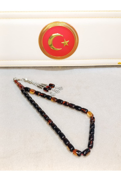 ATEŞ KEHRİBAR TESBİH USTA YAPIMI KAPSÜL KESİM