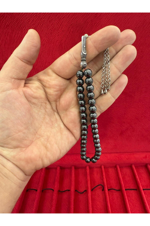HEMATİT TAŞI TESBİH ÖZEL KUTUSUNDA HEDİYELİK DOĞALTAŞ T-804