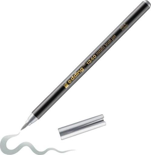 1340 Brushpen Fırça Uçlu Kalem METALİK GÜMÜŞ