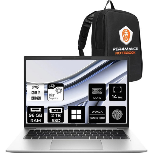 Elitebook 840 G9 i7 1255U 96GB RAM 2TB SSD 14" FHD+ Win11 Pro 9M431ATPN434 Notebook + Per4 Çanta