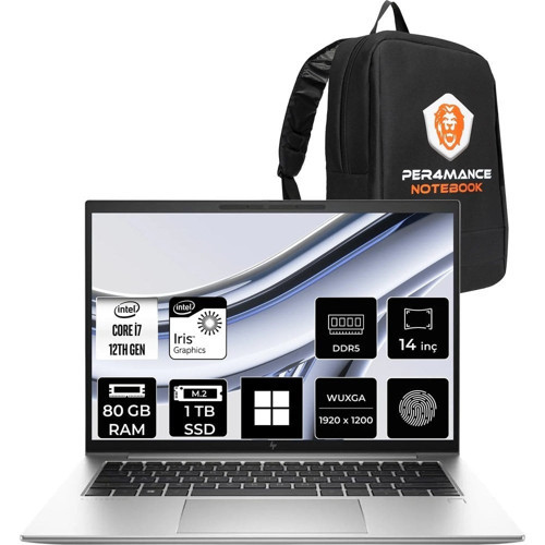 Elitebook 840 G9 i7 1255U 80GB RAM 1TB SSD 14" FHD+ Win11 Pro 9M431ATPN428 Notebook + Per4 Çanta