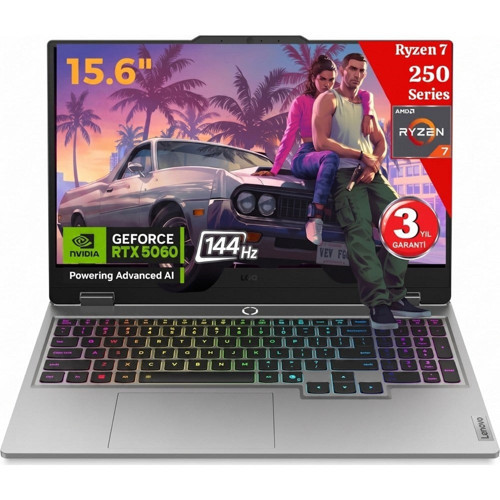 Loq Amd Ryzen 7 250 32 GB 1 Tbssd RTX5060 (100W) Freedos 15.6" Fhd 144Hz 83JG008TTRAT45