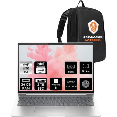 Elitebook 660 G11 Core Ultra 5 125U 24GB RAM 2TB SSD 16" FHD+ Win11 Pro B2PK4ESPN394 Notebook + Per4 Çanta