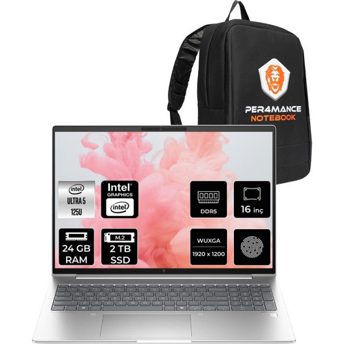 Elitebook 660 G11 Core Ultra 5 125U 24GB RAM 2TB SSD 16" FHD+ FreeDOS B2PK4ESPN314 Notebook + Per4 Çanta