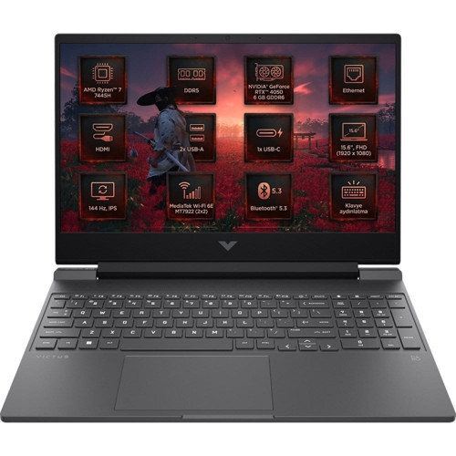 Victus Gaming 15 Amd Ryzen 7 7445HS 32GB 2tb SSD 6 GB RTX4050 144Hz 15.6" Windows 11 Pro Laptop, Notebook BX9U9EA 017