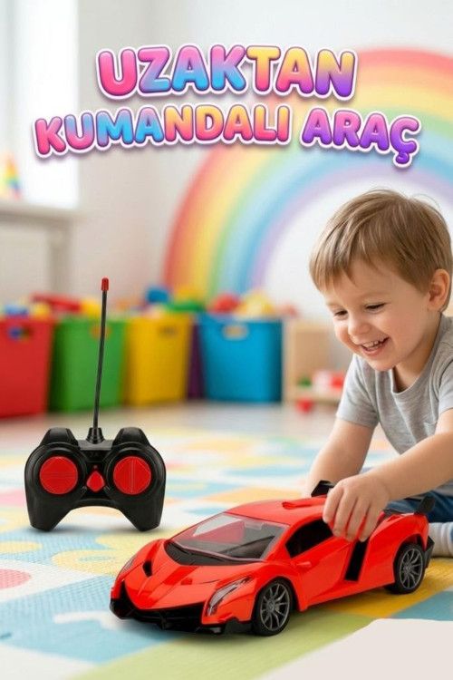 Uzaktan Kumandalı 1:12 Ölçekli 4 Fonksiyon Işıklı USB Şarjlı 10-15km/h 2.4GHz Oyuncak Spor Araba
