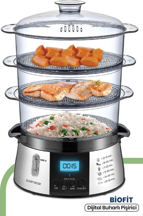 Biofit Led Ekranlı 120 Dakika Zaman Ayarlı 10 lt Dijital Buharlı Pişirici Gm7268d