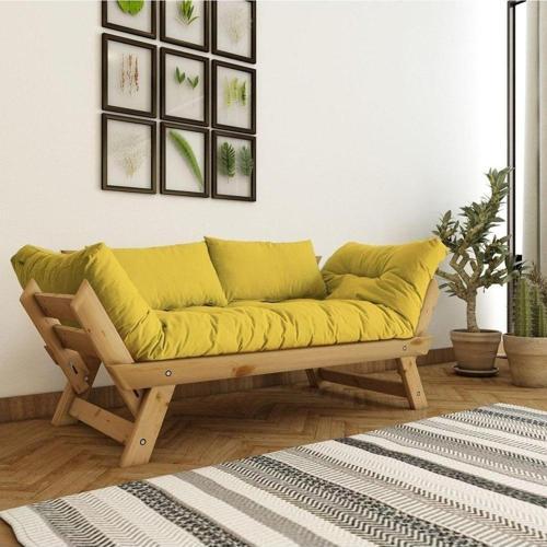 Adalar Masif Natural-sarı Renk 2li Kanepe Cpt8169-210