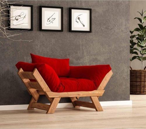 Adalar Masif Tik-kırmızı Renk Berjer