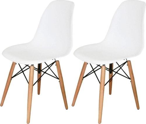 Luna Ağaç Ayaklı 2 Adet Beyaz Eames Sandalye Snd3007-2byz