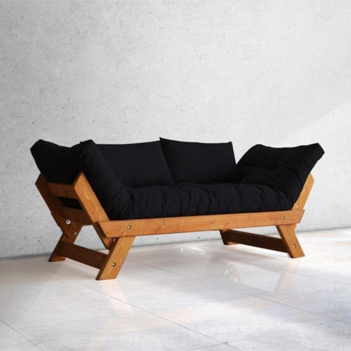 Adalar Modern Masif Ahşap Tik-siyah Renk Kanepe