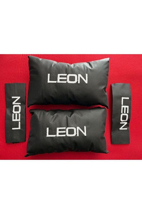 Seat Leon Nakışlı Deri 1 Çift Boyun Yastık Ve 1 Çift Kemer Pedi