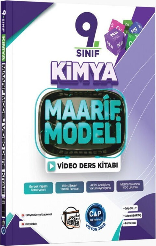 9. Sınıf Kimya Maarif Video Ders Kitabı Çap Yayınları