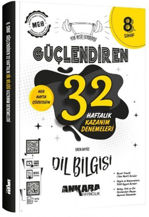 8. Sınıf Dil Bilgisi Güçlendiren Haftalık Kazanım Denemeleri Ankara Yayıncılık