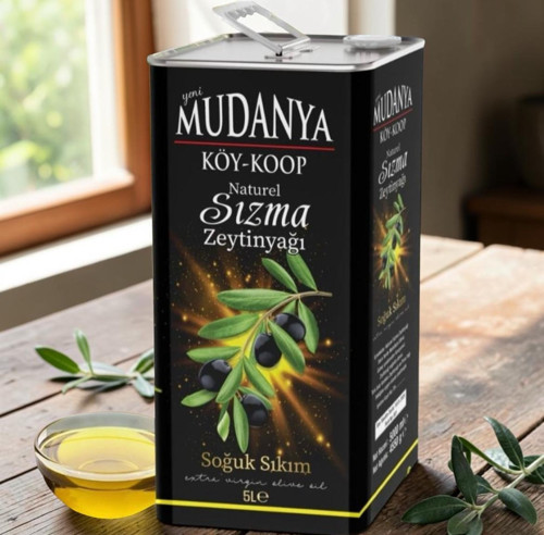 Mudanya Soğuk Sıkım Sızma Erken Hasat 0,3 Asit 5L (4800Gr) Zeytinyağı
