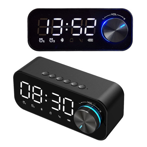 LED Işıklı Dijital Masa Saati – Bluetooth Hoparlör SD Kart Çift Alarm
