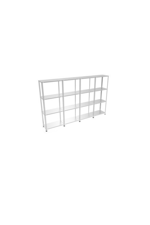 4 Katlı 4 Lü Bitişik Galvaniz Kaplama Çelik Raf Modülü