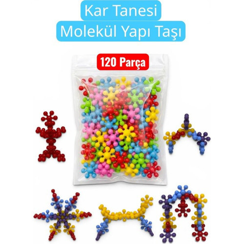 Eğitici Kar Tanesi Lego 120 Parça +3Yaş+Montessori Oyuncak+Renkleri Birleştirilebilir+Yapı Seti+Manyetik+Eğitici Oyuncak+Anne Bebek