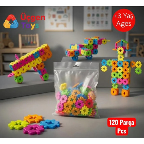 Building Blocks 120 Parça Eğitici Yapı Taşı Seti+3Yaş+Montessori Oyuncak+Renkleri Birleştirilebilir+Yapı Seti+Manyetik+Eğitici Oyuncak+Anne Bebek