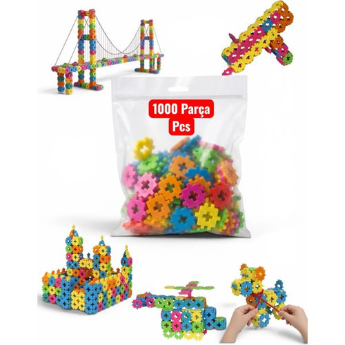 Building Blocks 1000 Parça Eğitici Yapı Taşı Seti+Monstessori-Eğitici Oyuncak-Renkli Yapı Taşı- Şeffaf Fermuarlı Torbada Paketlidir+Manyetik