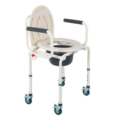 Comfort Plus Tuvalet Özellikli Tekerlekli Kovalı Komot Sandalyesi | Hareketli Kolçaklı DM-3520