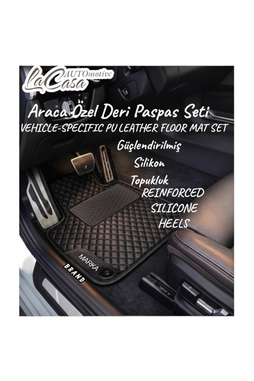 Vw Polo 6R (2009-2014)Uyumlu Kapitoneli-Suni Deri-Silikon Topukluklu Premium Paspas