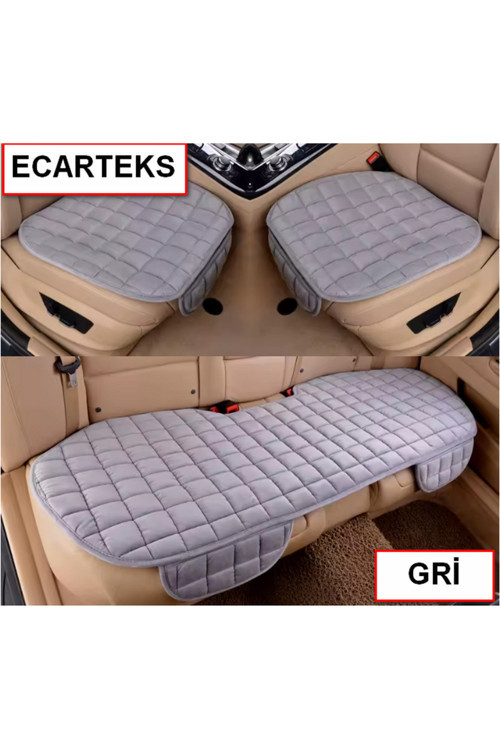 Harley-Davidson Fat Boy La Casa Soft Ortopedik Cepli Oto Kılıf- Minder Seti (3 Parça) Gri
