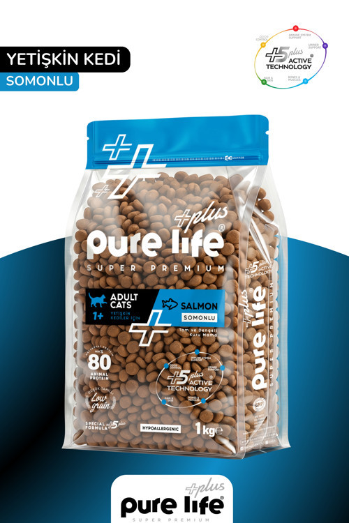 Plus Somonlu Yetişkin Kedi Maması 1Kg