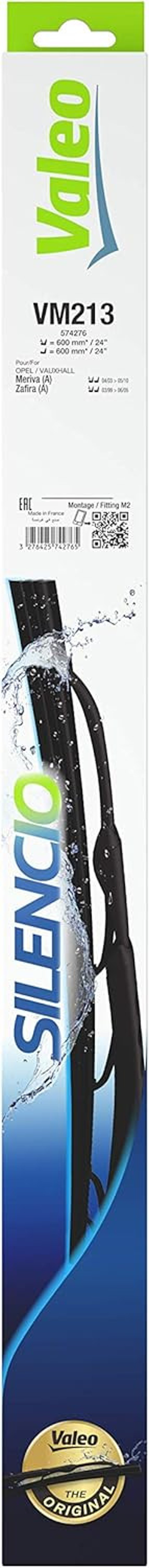 Valeo Silencio Conventional Set Silecek Opel Meriva (2006-2010), Zafira (2003-2005) (600+600 Mm) 574