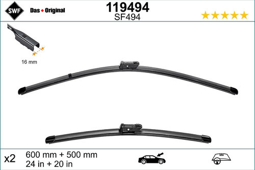 Valeo Swf Das Original Set Silecek Seti Volvo Xc40 (2017-2023) (600+500 Mm) 119494
