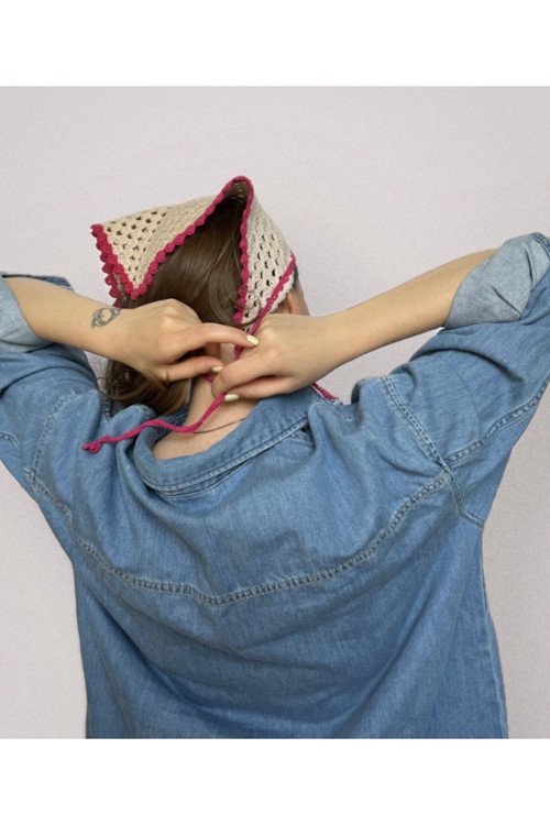 El Yapımı Renkli Örgü Bandana – Kadın Saç Bandı & Trend Saç Aksesuarı