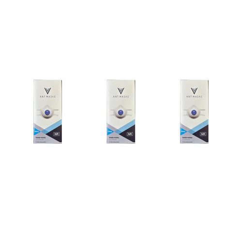 Beyaz Ventilli FFP2 NR Toz İş Güvenlik Sanayi Boya Konik Maske - 25 Adetlik 3 Paket