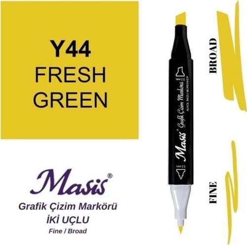 Çift Uçlu Marker Grafik Çizim Kalemi 44 Canlı Sarı