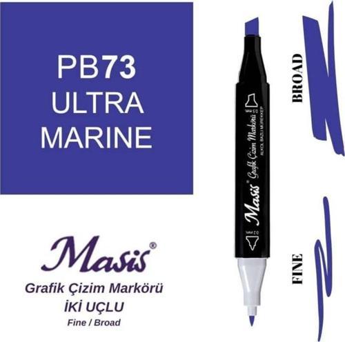 Çift Uçlu Marker Grafik Çizim Kalemi 73 Ultramarin Mavi