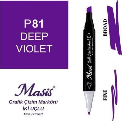 Çift Uçlu Marker Grafik Çizim Kalemi 81 Koyu Menekşe