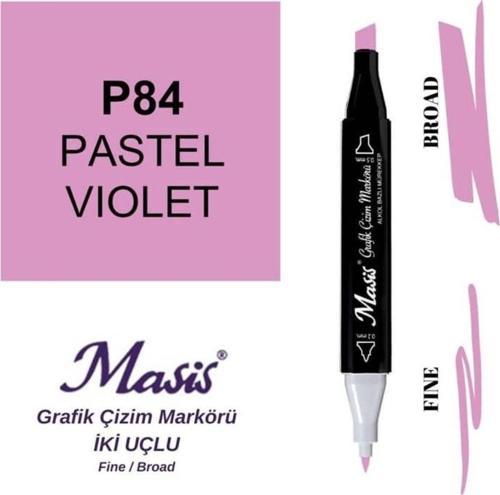 Çift Uçlu Marker Grafik Çizim Kalemi 84 Fuşya Menekşe