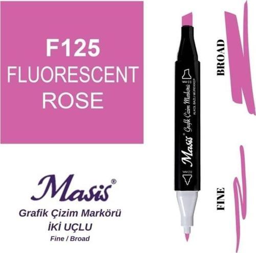 Çift Uçlu Marker Grafik Çizim Kalemi 125 Floresan Gülrengi