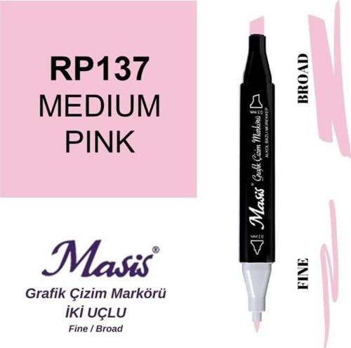 Çift Uçlu Marker Grafik Çizim Kalemi 137 Pembe