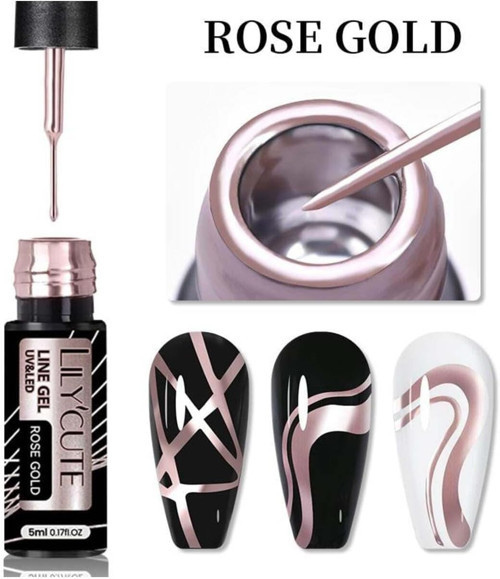 Tırnakmania Lily Cute Metalik Nail Art Çizim Ojesi Rose Gold (56567) 4188