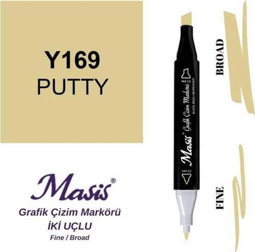 Çift Uçlu Marker Grafik Çizim Kalemi 169 Cam Macunu Yeşili
